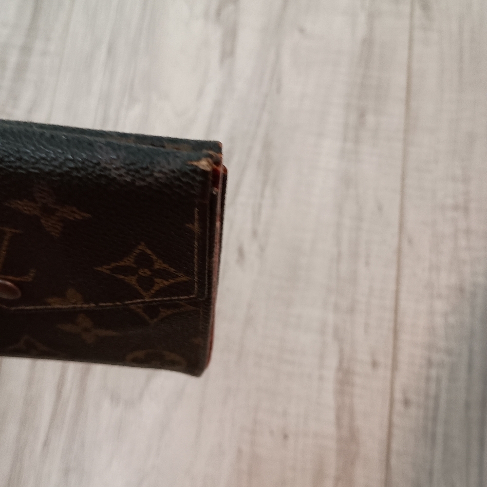 Authentic LOUIS VUITTON LV Monogram Canvas Leather Trifold Compact Clutch Wallet - Picture 6 of 13